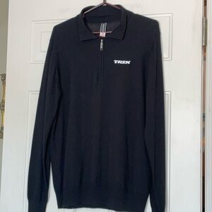 TREK Bontrager Men's Wool Blend pullover 1/4 zip Black sweater Size Large